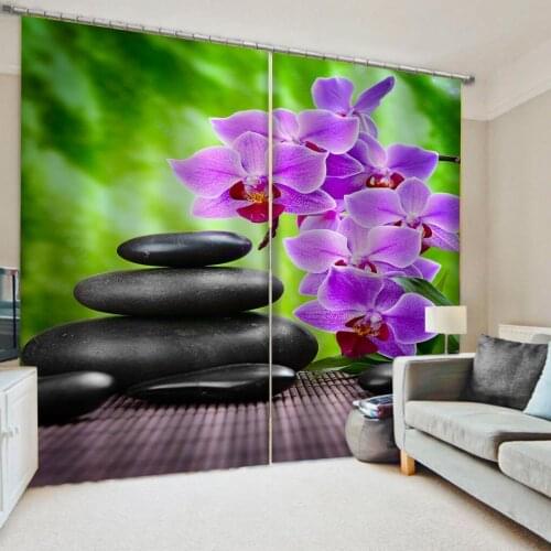 Custom High Quality 3D Curtains Flower Curtains For Living Room Bedroom Window Treatment Purple Drapes