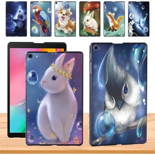 Durable Case for Samsung Galaxy Tab A 8.0 (2019) T290 T295 Cute Animal Pattern Plastic Slim Tablet Hard Shell + Free Stylus