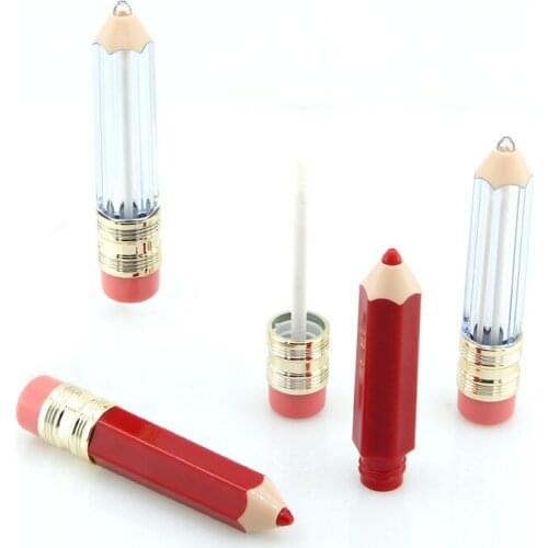 400PCS Pencil Shaped Clear Lip Gloss Tubes Plastic Empty Lip Gloss Tube Lip Balm Tubes Refillable Lipgloss Bottles