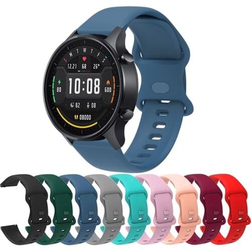 22mm New Silicone Strap For Xiaomi Watch Color Smart Watch Band Sport Replacements Bracelet For Amazfit GTR 47mm 2 2E Pace Belt