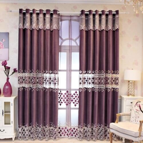 Luxury European-style Curtain with Exquisite Retro Embroidery Thick Mink Flannel High-shading Curtains for Living Room Bedroom