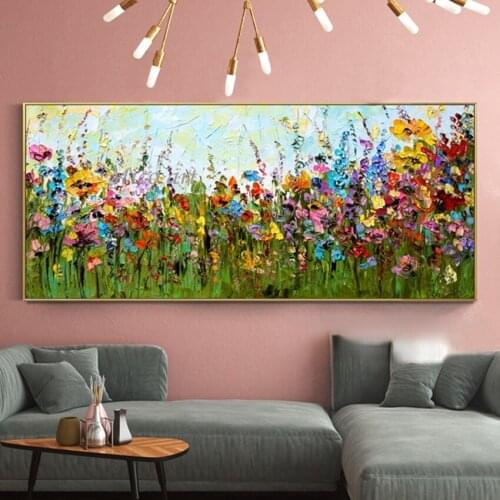 Handpainted Oil Painting on Canvas knife flower oil Painting Wall Art picture home decoration For Living Room wall art