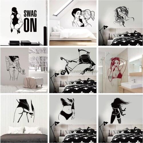 Sexy fashion woman girl vinyl wall sticker female care SPA club beauty salon family bedroom living room art deco sticker poster