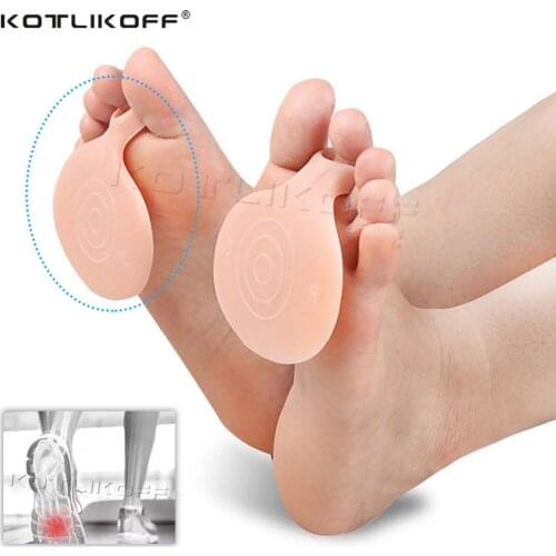 Silicone Gel Insoles Pads Cushions Forefoot Pain Support Front Feet Care Heel Shoes Slip Resistant Pads Washable Non-slip Insert