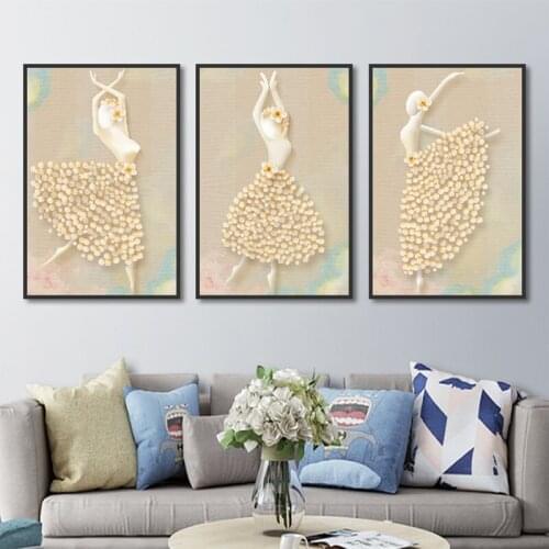 Nordic Simple Canvas Painting Flower Ballet Dancers Posters and Prints Modern Home Decoration Bedroom Art Wall Pictures Unframed