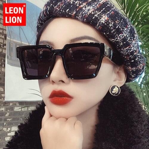 LeonLion Mirror Square Sunglasses Women Vintage Sun Glasses For Men Luxury Brand Travel Retro Oculos Lunette De Soleil Femme