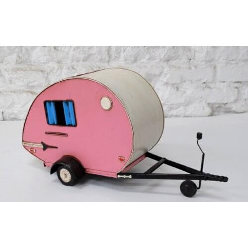 Antique classical car model with trailer retro vintage wrought metal crafts for home/pub/cafe decoration or gift