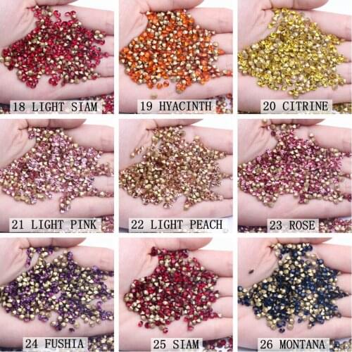 Glass Crystal Many Colors Point Back Rhinestone Beads ss13 1440Pcs Glue On Round Shape Handimade Craft Ornament Diy Trimming