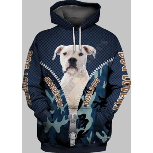 American Bulldog 3D Printed Hoodies Fashion Pullover Men For Women Sweatshirts Funny Animals Sweater Drop Shipping