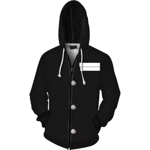 Demon Slayer Kimetsu no Yaiba Hoodie Cosplay 3D Print Black Sweatshirt Pullover Jacket Autumn Coat Cardigan Halloween Prop