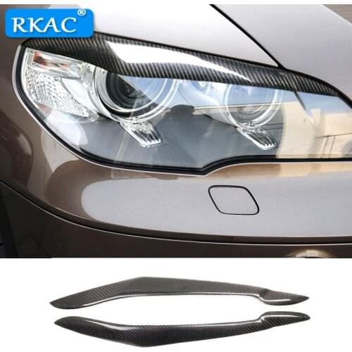 Carbon Fiber Headlights Eyebrows Eyelids for bmw x5 e70 Accessories Front Headlamp Eyebrows Car Styling