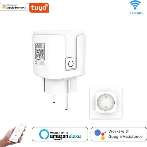 WiFi Smart Plug 16A Power EU Socket Tuya Compatible APP Work with Alexa Google Home Assistant Voice Control Power Monitor Timing