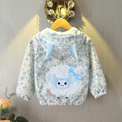 2021 New Spring Autumn Girls Windbreaker Coat Baby Kids 3D Horns Hooded Outwear Cartoon Coat Clothes Childrens Baseball Jacket