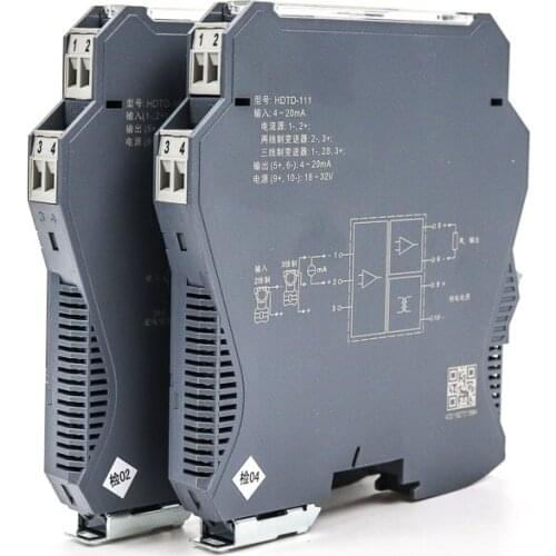 High precision isolating transmitter 1 in 2 out 0-20ma analog Input output galvanic isolation 24vdc power supply 4-20ma isolator