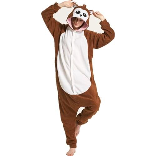 Adults Polar Fleece Baboon Animal Kigurumi Womens and Mens Onesies Pajamas Cosplay Costume for Halloween and Carnival Party