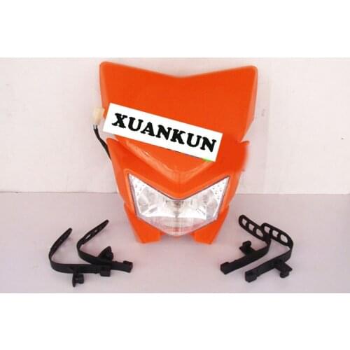 XUANKUN Kawasaki klx Motocross Universal Headlight Conversion Grimace Headlight Lamp Shade Hood Ghost Mask