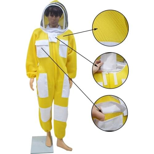 3D Air Cotton Fabric Protective Clothing Bee Suit with Removable Hat Ventilated Breathable Professional Beekeeping Anti Bee Suit