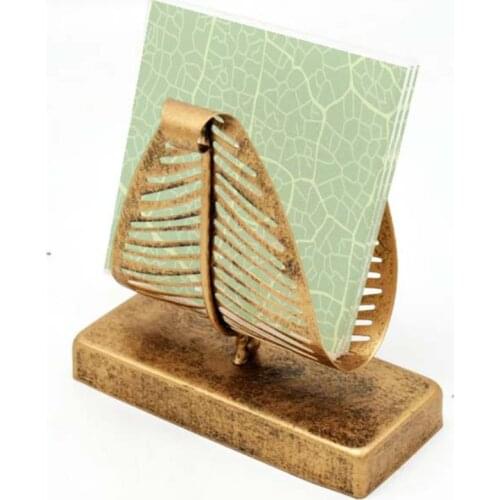 European Iron Leaf Shaped Gold Tissue Rack Household Paper Towel Storage Holder Creative Restaurant Dining Table Napkin Rack