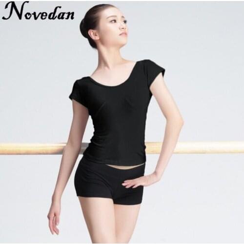 Women Adult Fitness Ballet Shirt Yoga Shirt Gymnastic Leotard T Shirt Quick Dry Sweat Cotton Practise Dance Tops