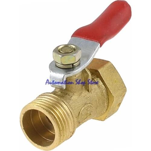 1pcs PT Male to 3/8" Female Thread Red Lever Handle Full Port Brass Ball Valve