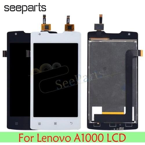 100% Tested New LCD For Lenovo A1000 LCD Display with Touch Screen Digitizer Assembly + Tools for lenovo a1000 lcd Free Shipping