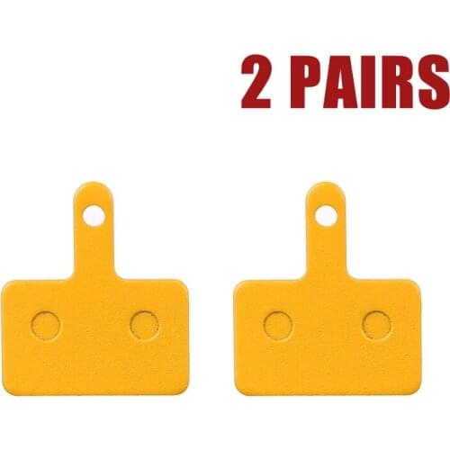 2 Pairs(4pcs) Yellow Bicycle Brake Pads Resin MTB For SHIMANO Hylex Spyre Bike Parts 95% Metal Bicycle Accessories