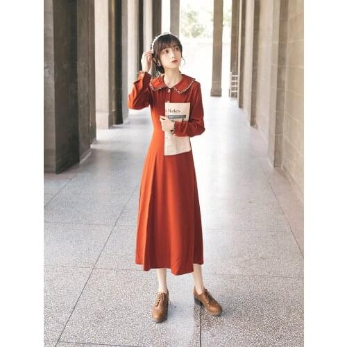 2019 new fashion womens clothing women dress dresses Peter pan Collar vintage dress