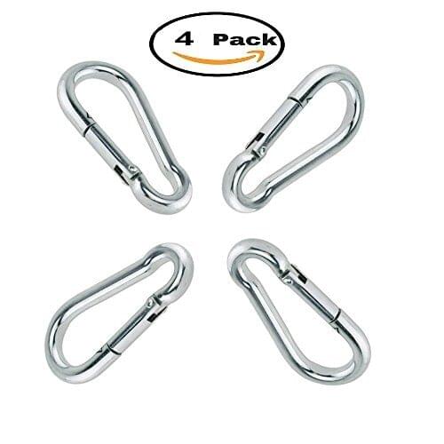 4pcs Silver Spring Snap Hook Stainless Steel 304 Clip Keychain