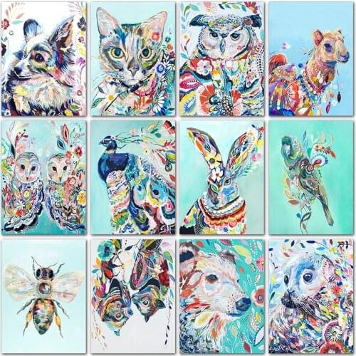5D Diamond Painting animals kit cat dog owl Cartoon art Full Square Diamond embroidery Cross stitch Full Round Diamond mosaic