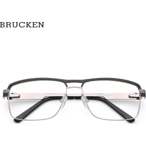 Metal Glasses Frame for Men Prescription Optical Square Eyeglasses Frame Black Fashion Eyewear Goggle Business Spectacle#5031