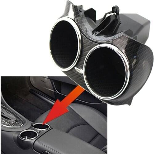 Carbon Fiber Style Car Cup Holder Bracket For Mercedes-Benz CLS C219 2006-2011 Dual Cup ABS Plastic 2196800414