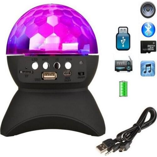 ET Party Disco DJ Bluetooth Speaker With Built-In Light Show Stage Studio Effects Lighting RGB Color Changing LED Crystal Ball