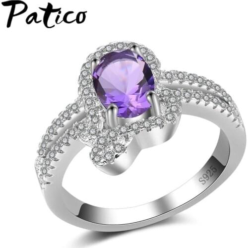 Big Round Oval Shape Clear Cubic Zirconia Rings For Women 925 Sterling Silver Fashion Jewelry Accessory Anillo For Sale