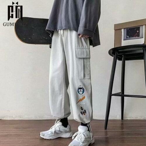 Mens Black Korean Harem Pants 2021 Japanese Streetwear Joggers Harajuku Sweatpants Hip Hop Casual Trousers Multi Pockets Jogging