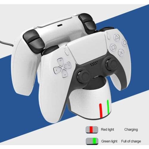 Dual Fast Charger for PS5 Wireless Controller Charging Dock Station for PlayStation5 Joystick Gamepad with US/EU Power Plug