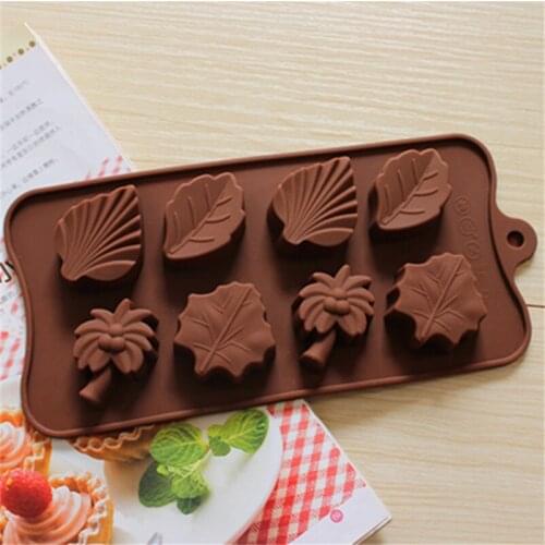 Tree Leaf Shaped Mold Chocolate Molds CocoTree Bakeware Silicone Cake 3D DIY Ice Tray Cake Tools0521