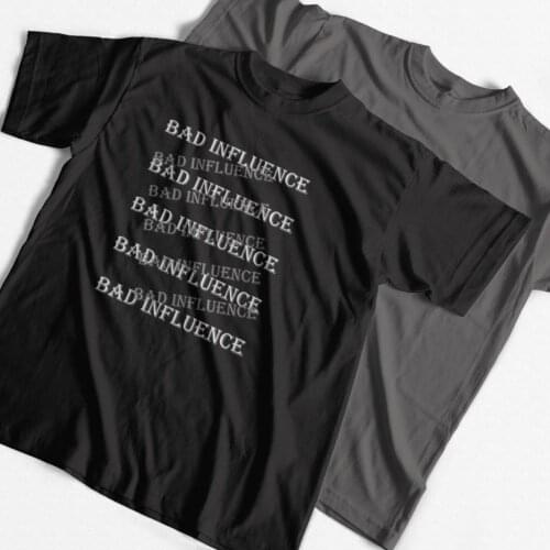 COSMIC S100% cotton cool short sleeve bad influence print men T shirt casuasl summer loose men Tshirt o-neck cool t-shirt tees