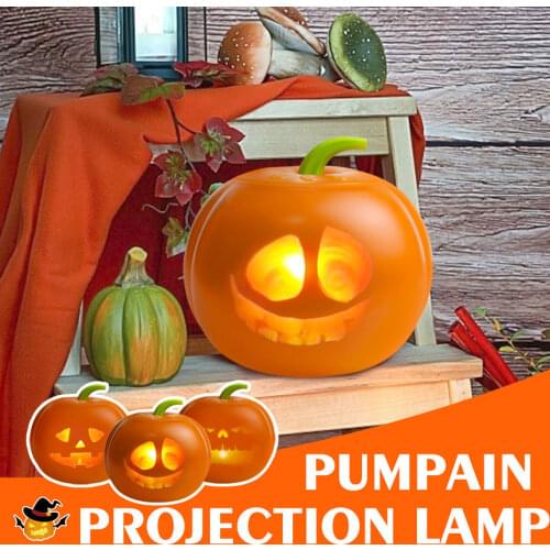 Halloween Weird LED Pumpkin Light Projection Atmosphere Lamp USB Charging Animated Talking Pumpkin Speaker For Home Decoration