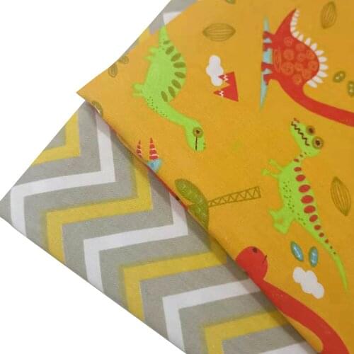 Yellow Series Animal/Stripe Printing Cotton Twill Fabric DIY Home Textile Patchwork Fabric Sewing Quilting Fabric For Child&Baby