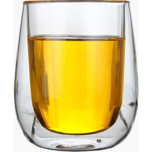 Homies 250ML glass mug with handle Double Wall Glass Mug glasses Resistant China tea cup double glass Coffee/Tea/milk/Travel Cup