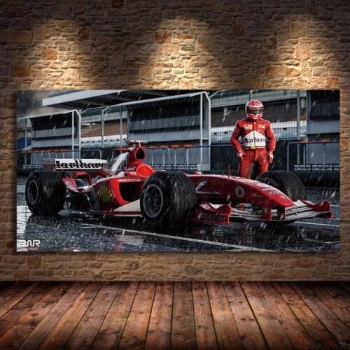 Ferraris F2004 Car F1 Racing Sport Car Wall Art Poster And Print Oil Canvas Painting For Living Room Bedroom Home Decor Unframed