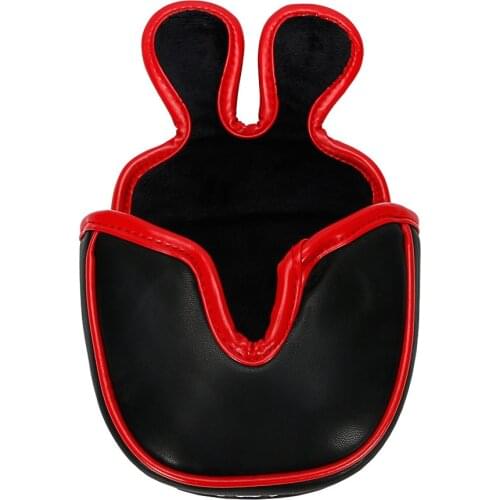 Golf Mallet Putter Cover Headcover Magnetic Closure Star Embriodrey for Center-shaft Putter Club Black PU Leather