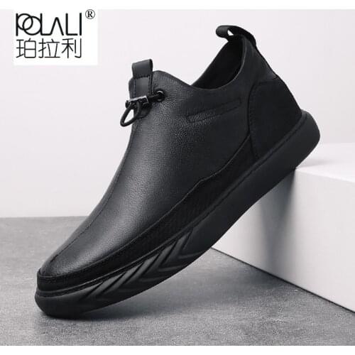 High Quality Genuine Leather Shoes Men Brand Footwear Non-slip Thick Sole Fashion Mens Casual Sneakers chaussure homme Sapato