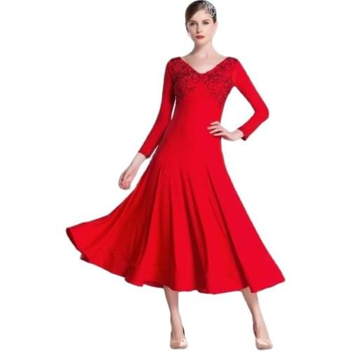 M-18209 High-end New Modern Dance Practice Dress Custom High Quality Female Ballroom Practice Waltz Dance Dress For Sale