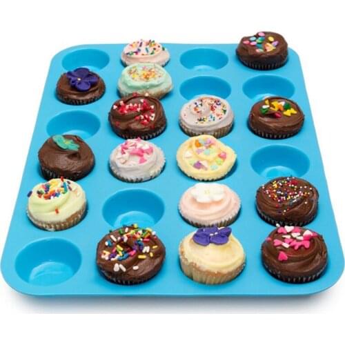 Mini Muffin Cup 24 Cavity Silicone Soap Cookies Cupcake Bakeware Pan Tray Mould Home DIY Cake Mold Kitchen Accessories Cocina