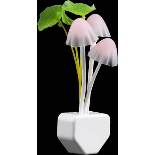 Mini LED 7 Color Light Sensor Mushroom Night Light Lamp Gift Home Illumination Light Lighting US Plug 220 V