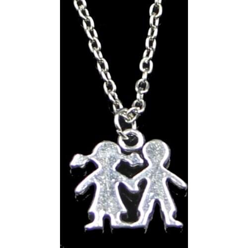 Fashion 16*17mm Boy Girl Lover Pendant Necklace Link Chain For Female Choker Necklace Creative Jewelry party Gift