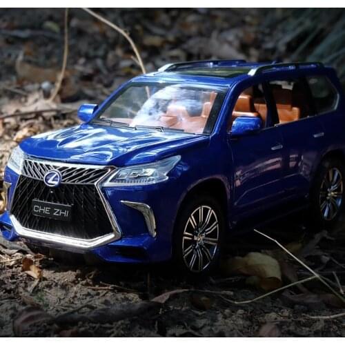 1:24 Alloy Car Model New Lexus LX570 Alloy Car Model Sound And Light Pull Back Open Door Childs Boy Toy Car SUV Car Model Gifts