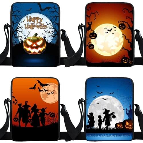 Happy Halloween Fashion Women Bag Nightmare Pumpkin Scary Skull Square Portable Cross Bags Best Gift