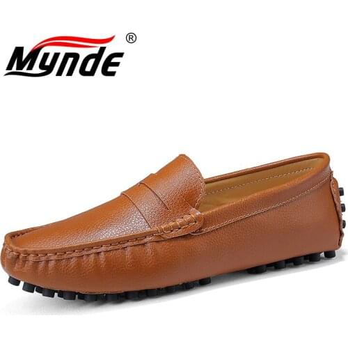 Mynde Big Size 38-50 High Quality Genuine Leather Men Shoes Soft Moccasins Loafers Fashion Brand Men Flats Comfy Driving Shoes